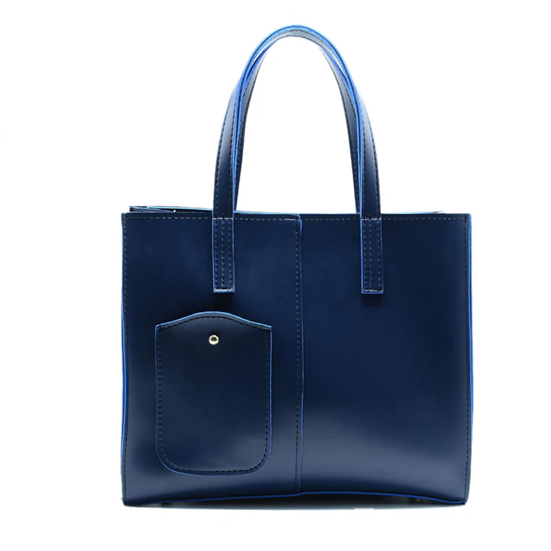 Baglory Modern Pocket Tote Navy Blue