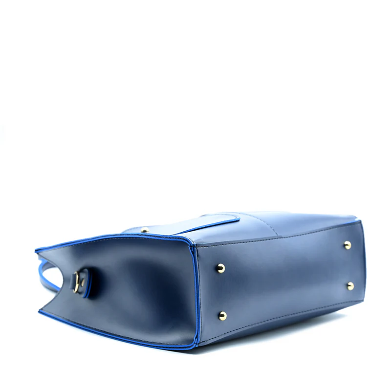Baglory Modern Pocket Tote Navy Blue - Image 3