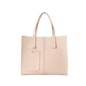 Baglory Modern Pocket Tote Bag Peach