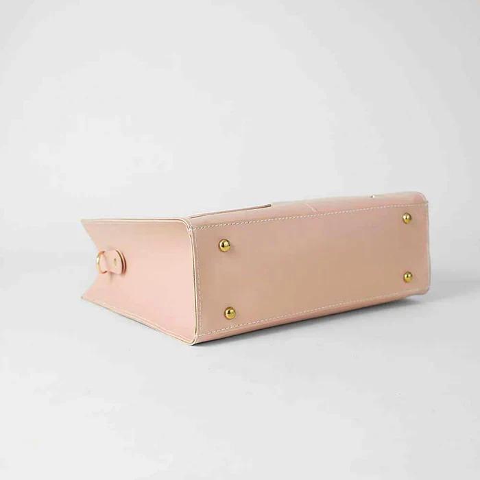 Baglory Modern Pocket Tote Bag Peach - Image 2