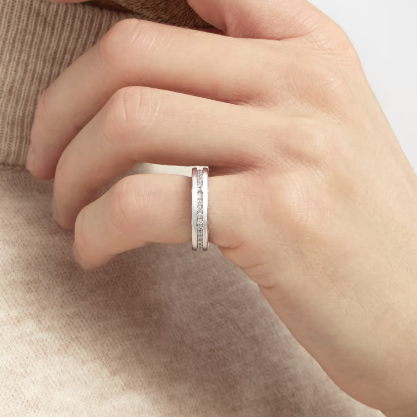 ZERO 1 ONE-BAND PAVED DIAMONDS ON THE SPIRAL RING - Image 10
