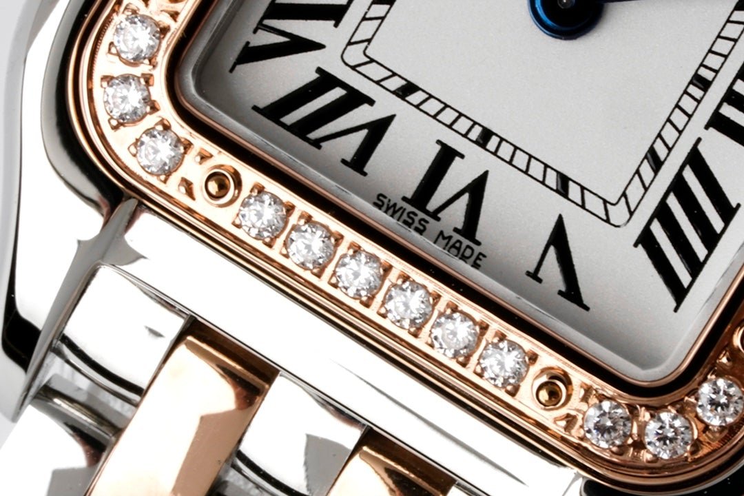 PANTHERE DE CARTIE 22MM QUARTZ ROSE GOLD STEEL WHITE DIAL - Image 4