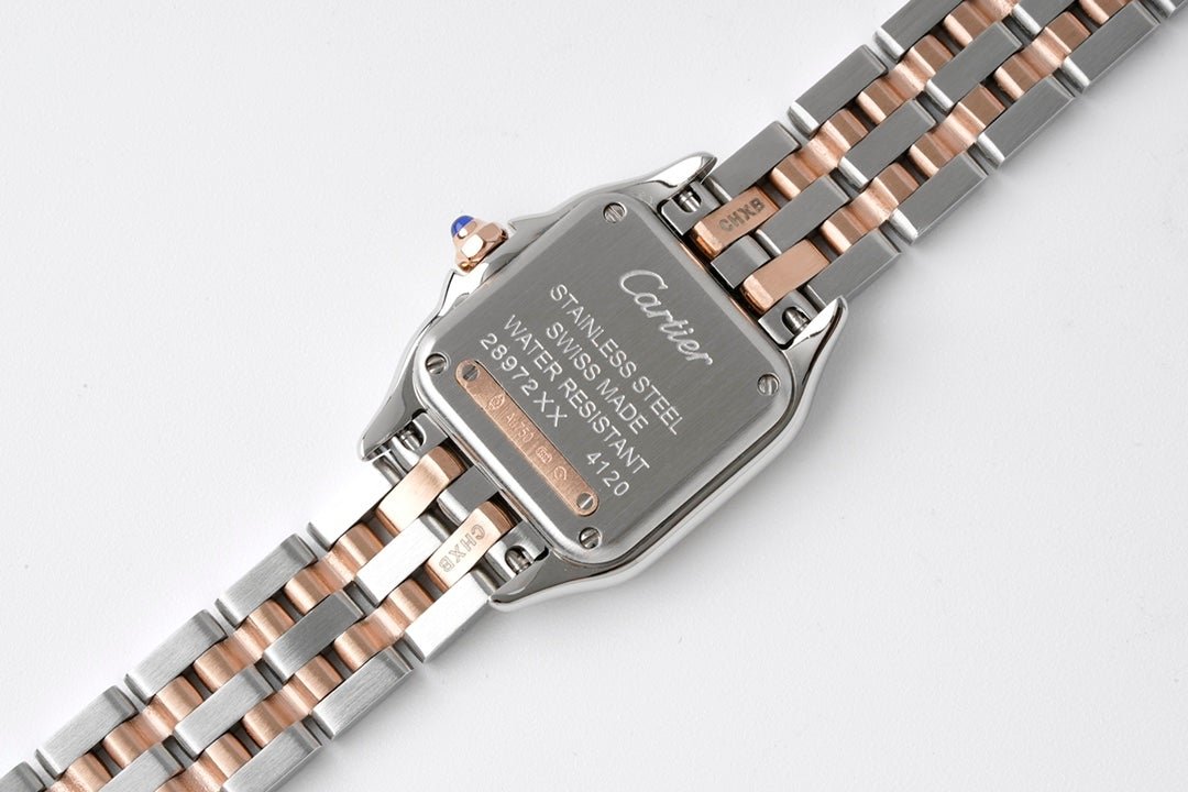 PANTHERE DE CARTIE 22MM QUARTZ ROSE GOLD STEEL WHITE DIAL - Image 7
