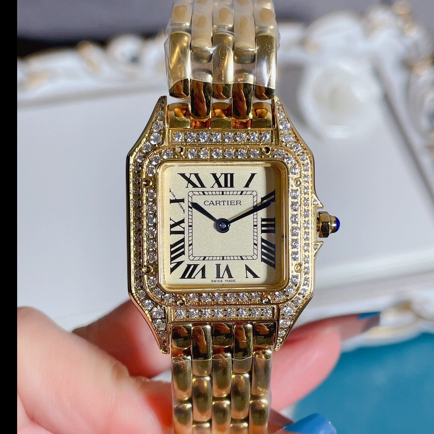 PANTHERE 27MM QUARTZ ROSE GOLD DIAMOND BEZEL - Image 3