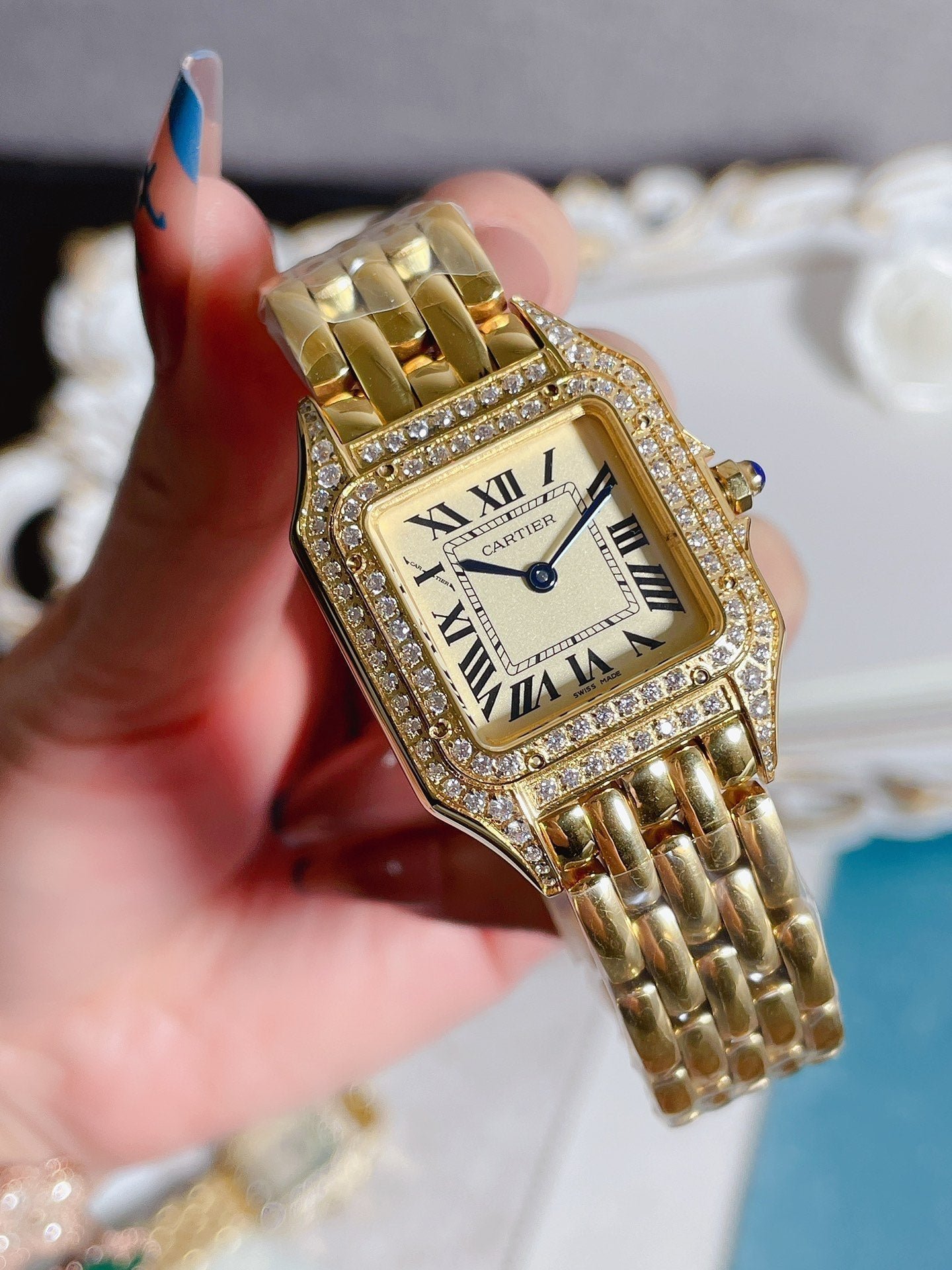 PANTHERE 27MM QUARTZ ROSE GOLD DIAMOND BEZEL - Image 4