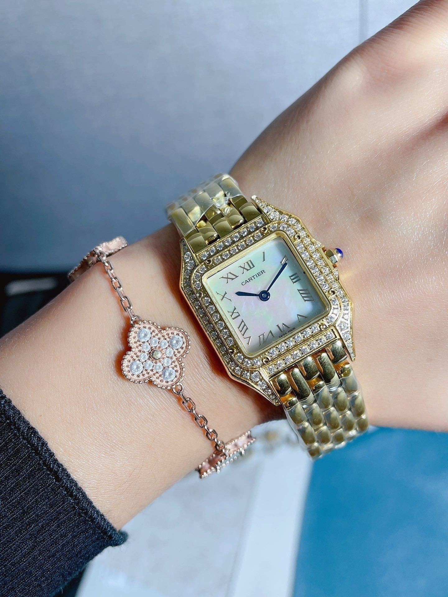 PANTHERE 27MM QUARTZ ROSE GOLD DIAMOND BEZEL - Image 9