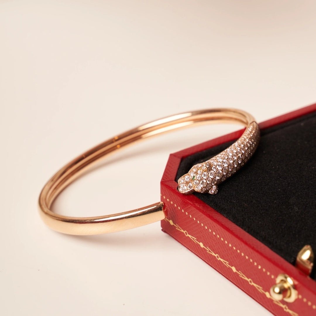PANTHERE PINK GOLD DIAMOND OPEN BRACELET - Image 3