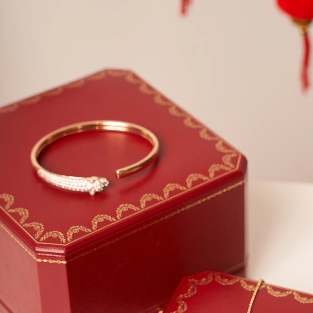 PANTHERE PINK GOLD DIAMOND OPEN BRACELET - Image 4
