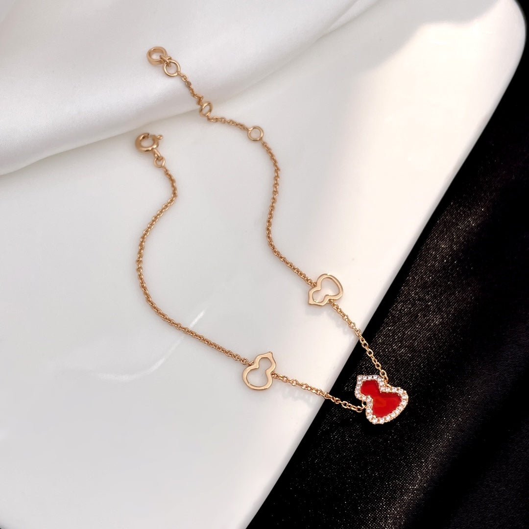 WULU 3 MOTIF DIAMOND PINK GOLD BRACELET - Image 7