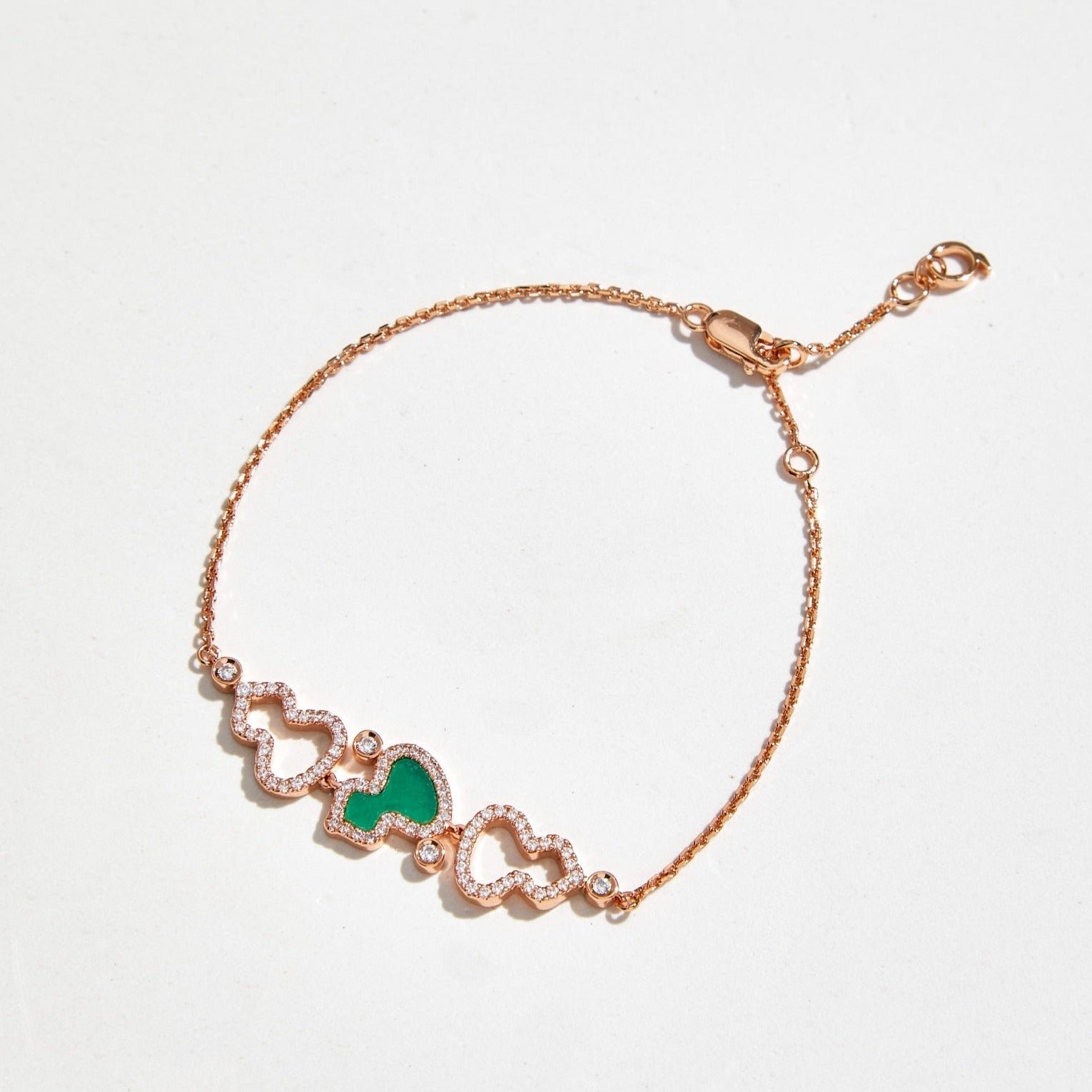 WULU DIAMOND 3 MOTIF PINK GOLD BRACELET - Image 2