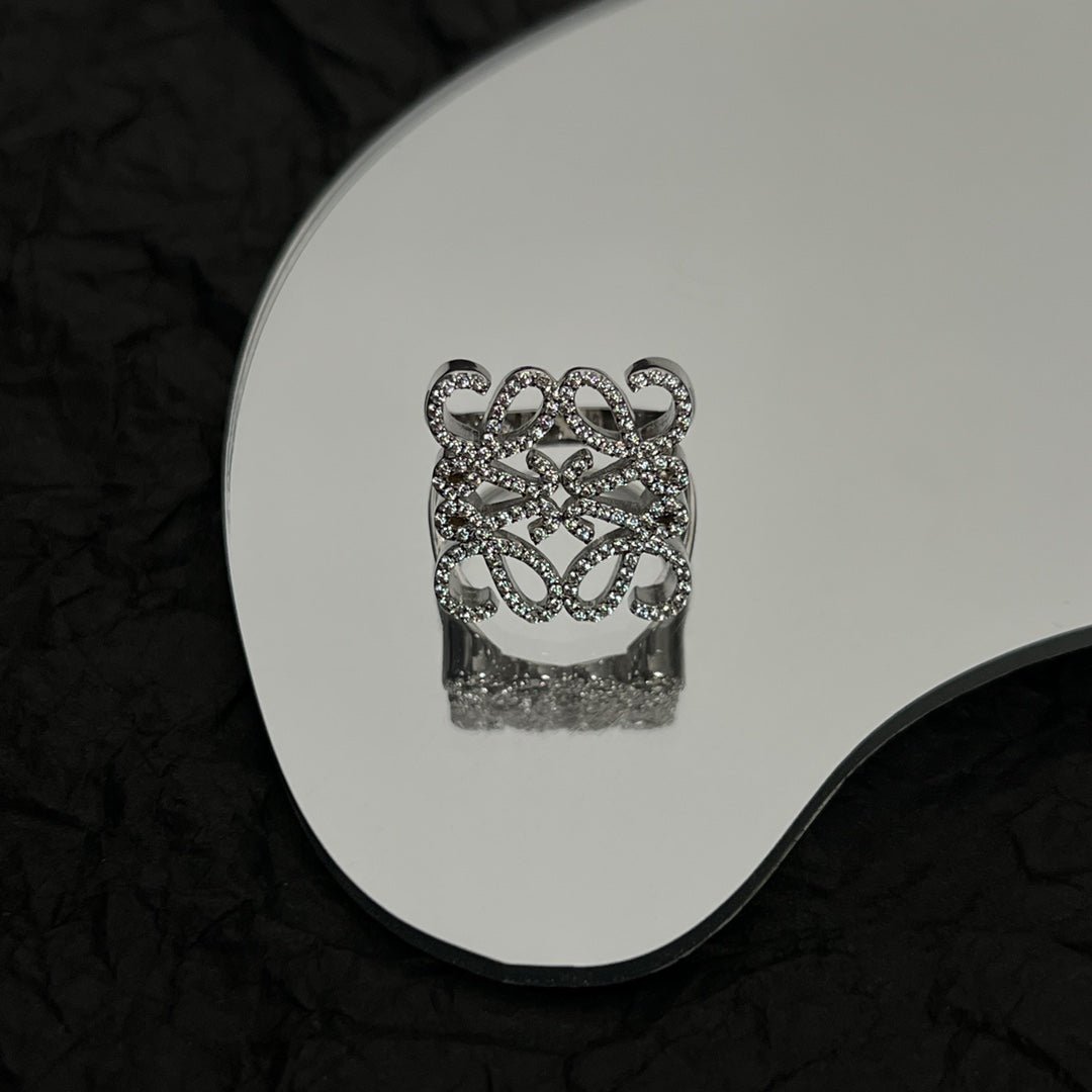 PAVED ANAGRAM SILVER RING - Image 4