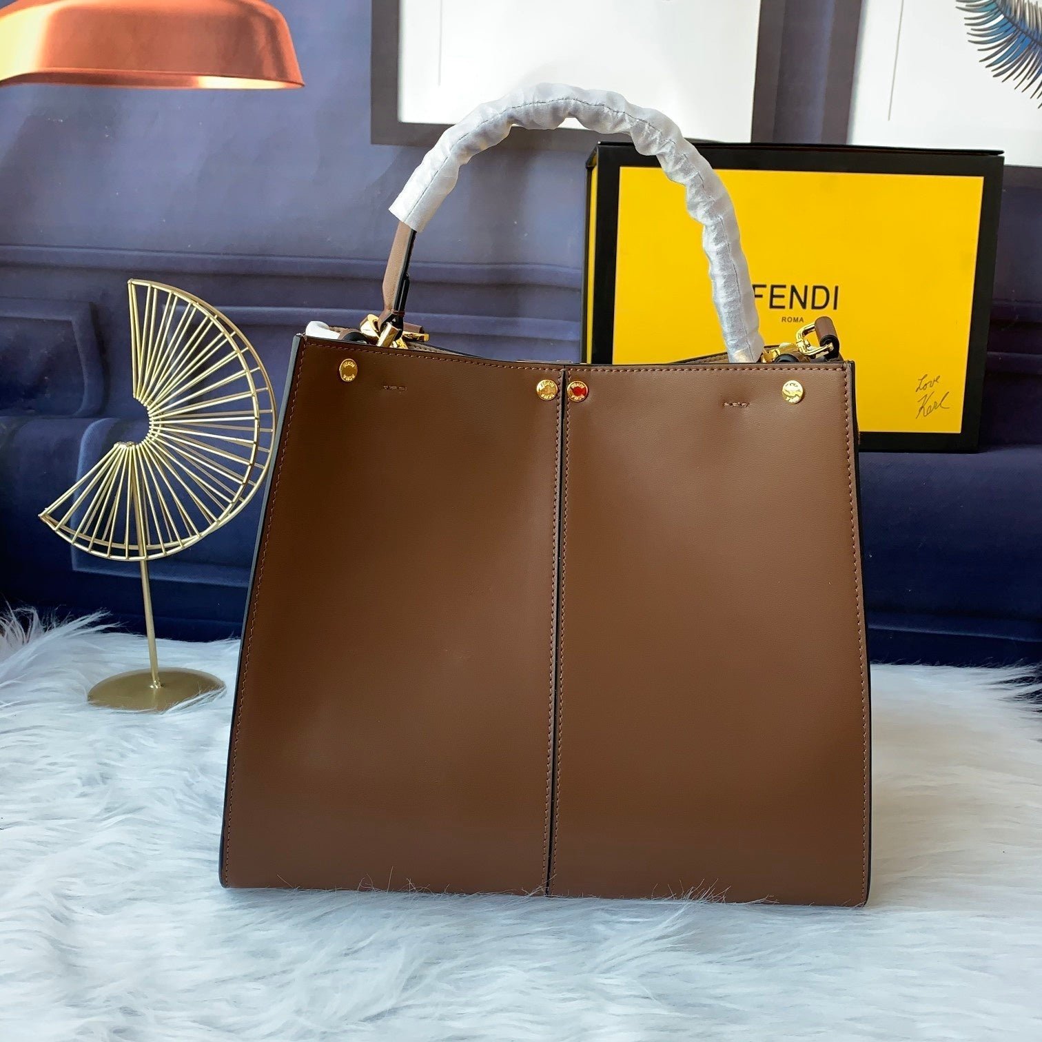 Peekaboo X-lite medium 30cm Bag tan lambskin gold hardware - Image 2