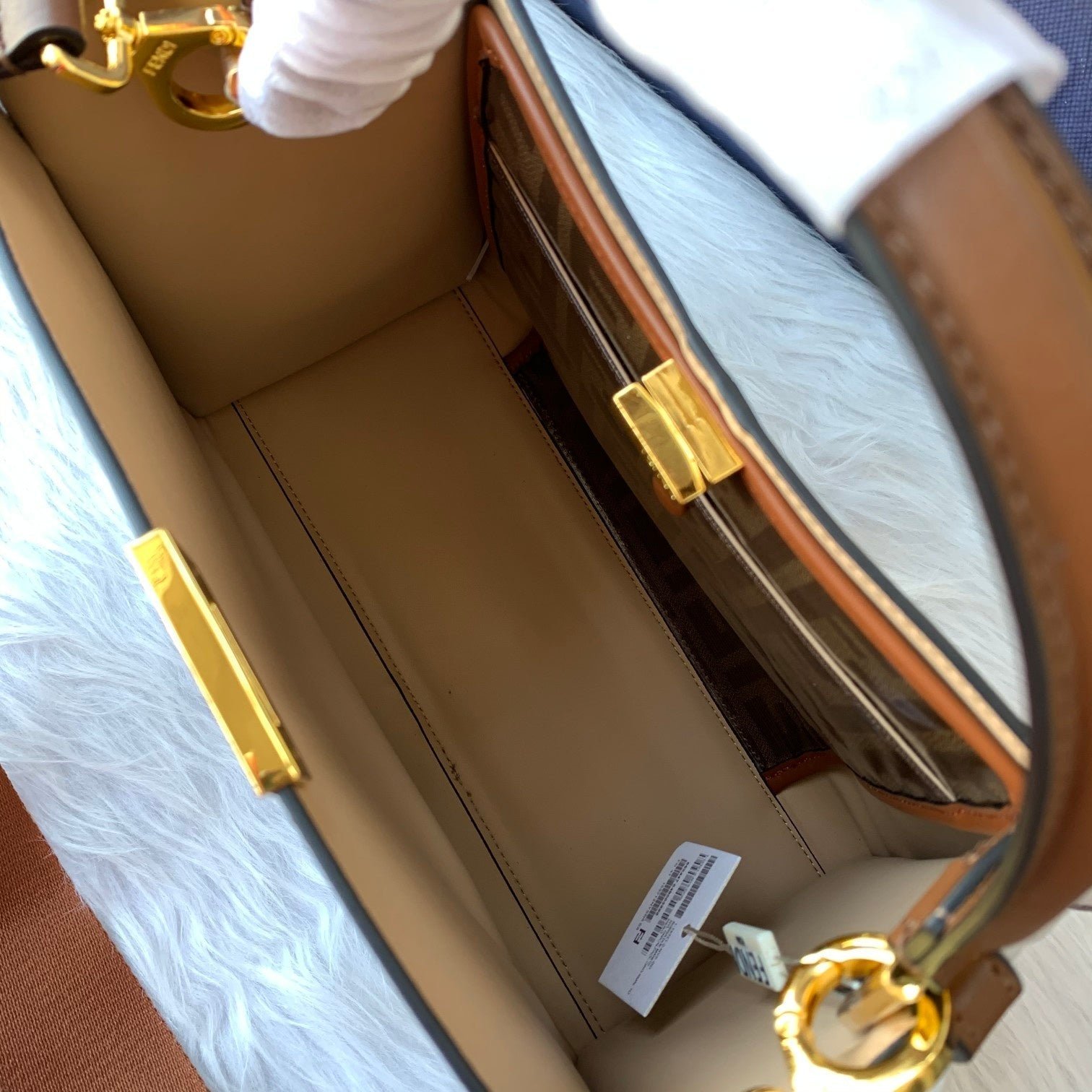 Peekaboo X-lite medium 30cm Bag tan lambskin gold hardware - Image 7
