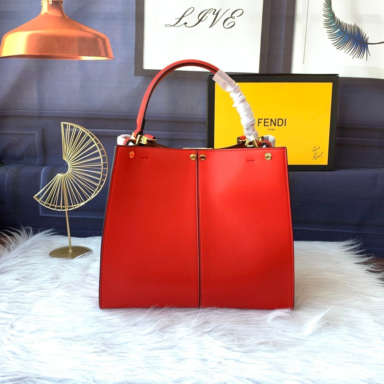 Peekaboo X-lite medium 30cm Bag red lambskin gold hardware - Image 2