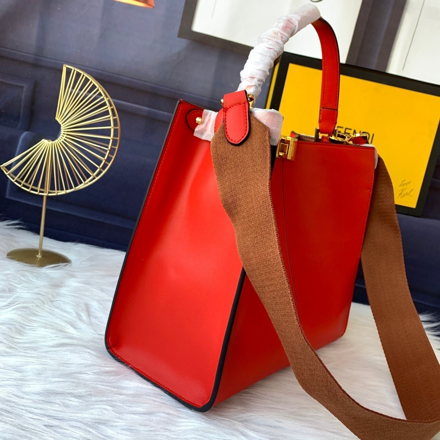 Peekaboo X-lite medium 30cm Bag red lambskin gold hardware - Image 3