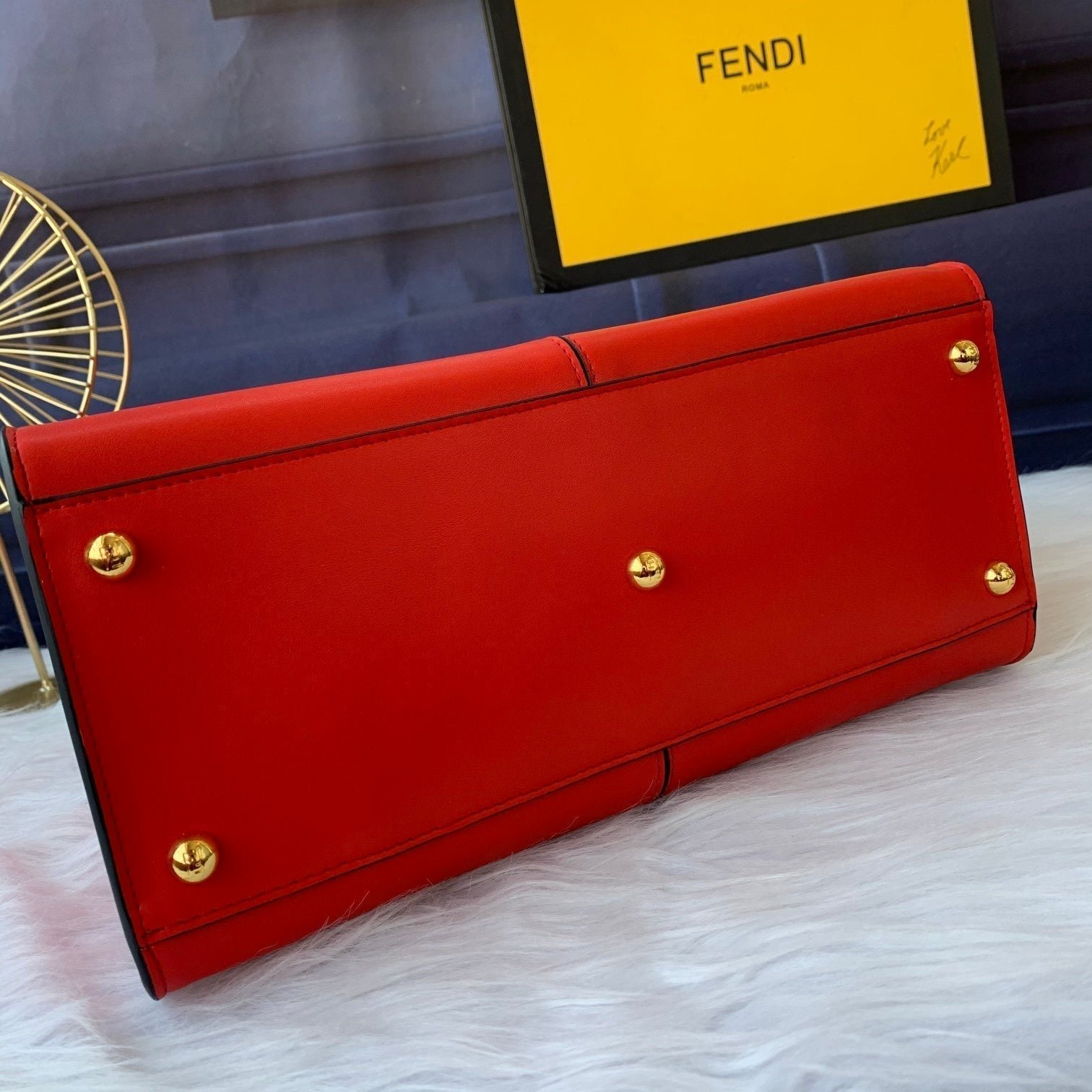 Peekaboo X-lite medium 30cm Bag red lambskin gold hardware - Image 4