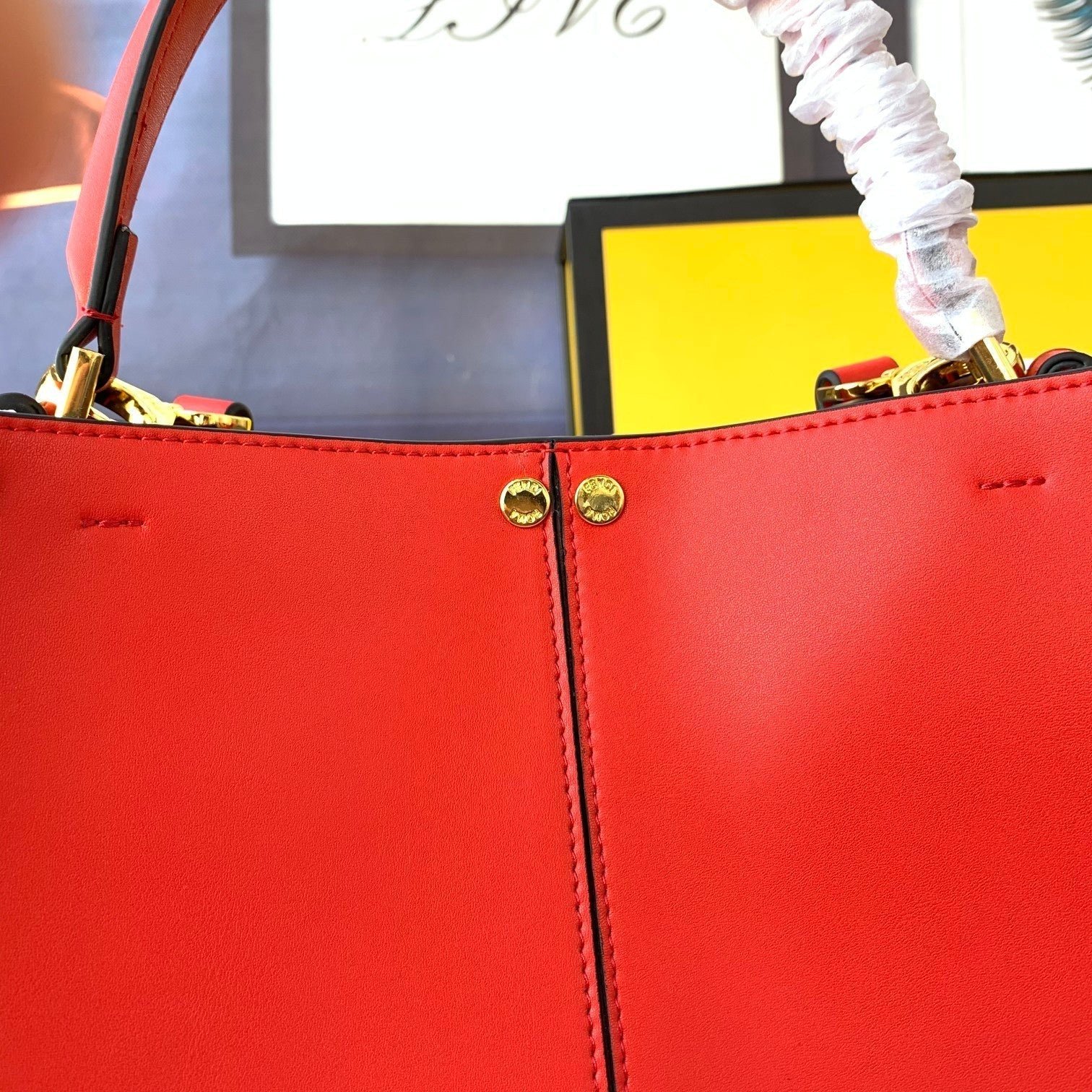 Peekaboo X-lite medium 30cm Bag red lambskin gold hardware - Image 6