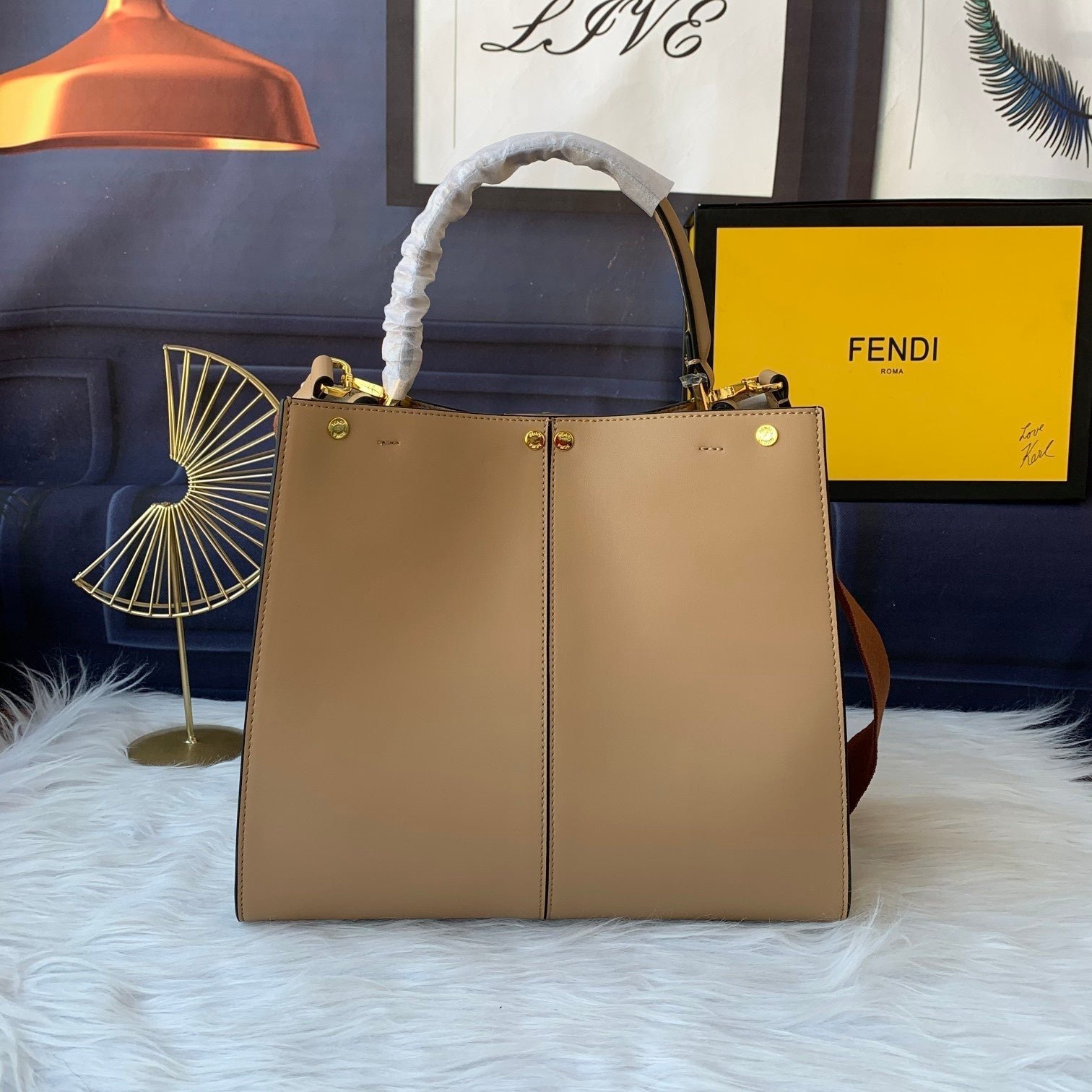 Peekaboo X-lite medium 30cm Bag light brown lambskin gold hardware - Image 2