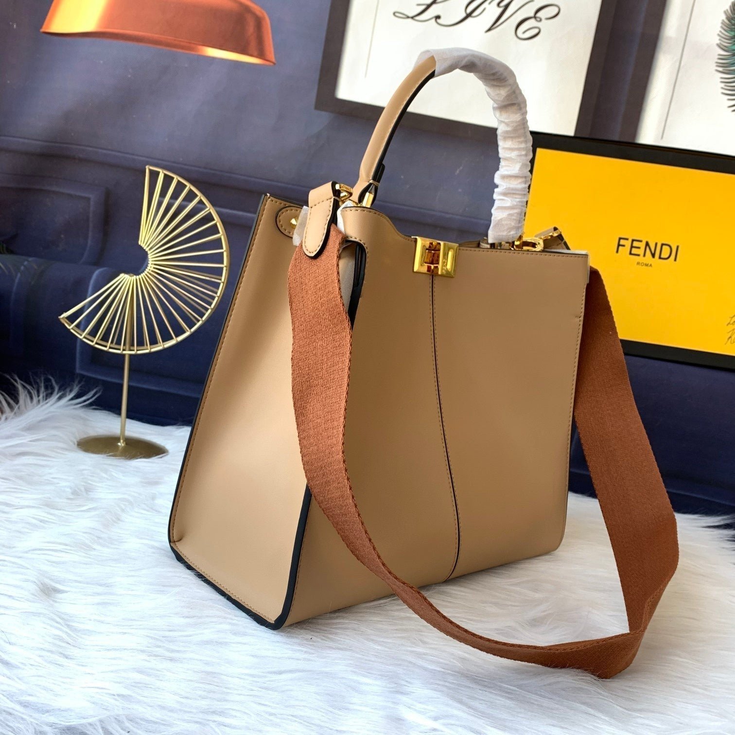 Peekaboo X-lite medium 30cm Bag light brown lambskin gold hardware - Image 4