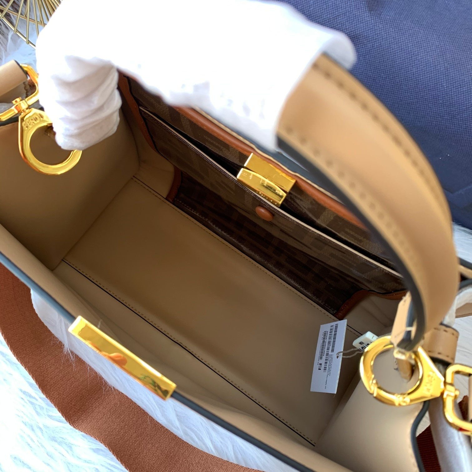 Peekaboo X-lite medium 30cm Bag light brown lambskin gold hardware - Image 8