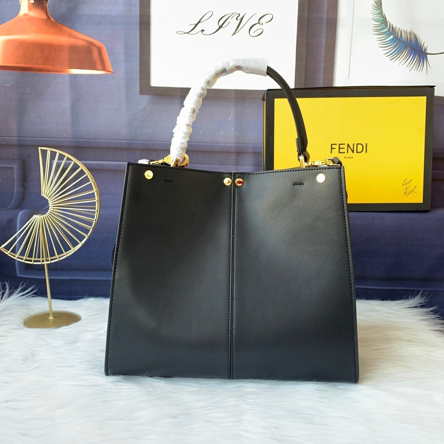 Peekaboo X-lite medium 30cm Bag black lambskin gold hardware - Image 2
