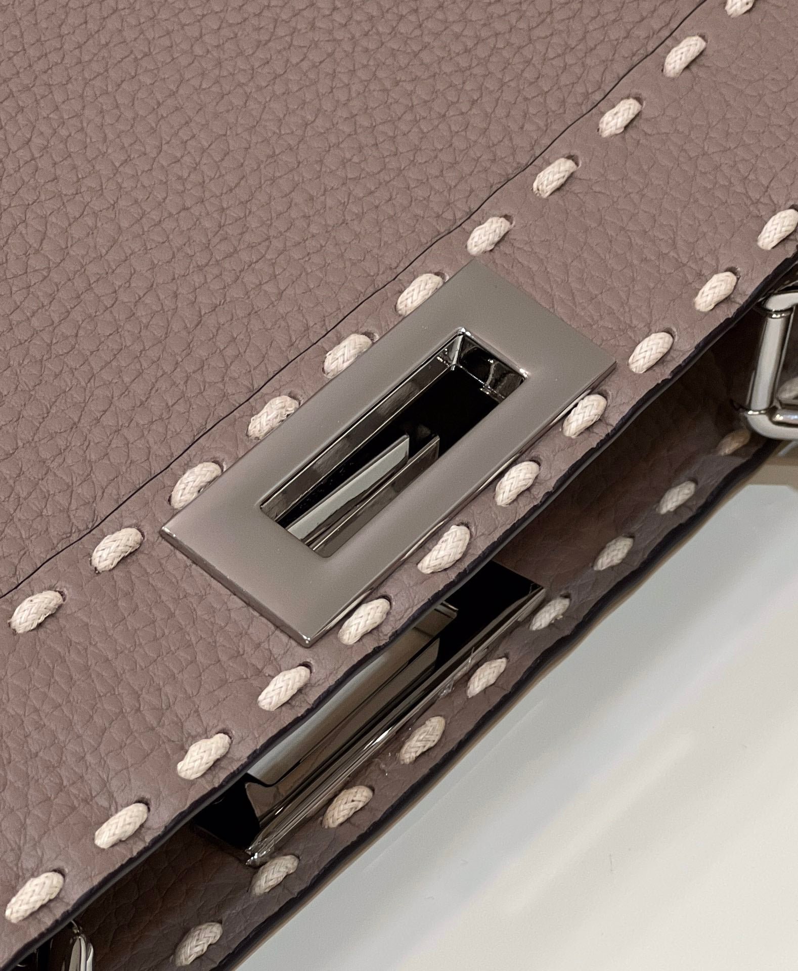 PEEKABOO ISEEU 33 IN TOBACCO BROWN GRAINED CALFSKIN SILVER HARDWARE - Image 3