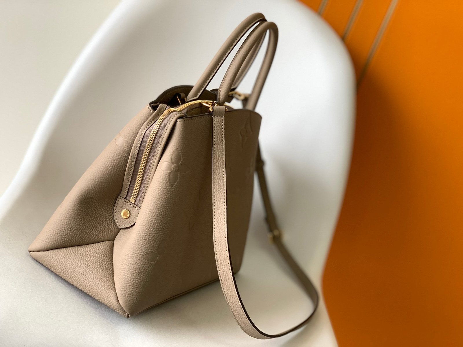 PETIT PALAIS PM MEDIUM SHOULDER BAG 29 IN BROWN EMBOSSED COWHIDE GOLD-TONE HARDWARE - Image 2