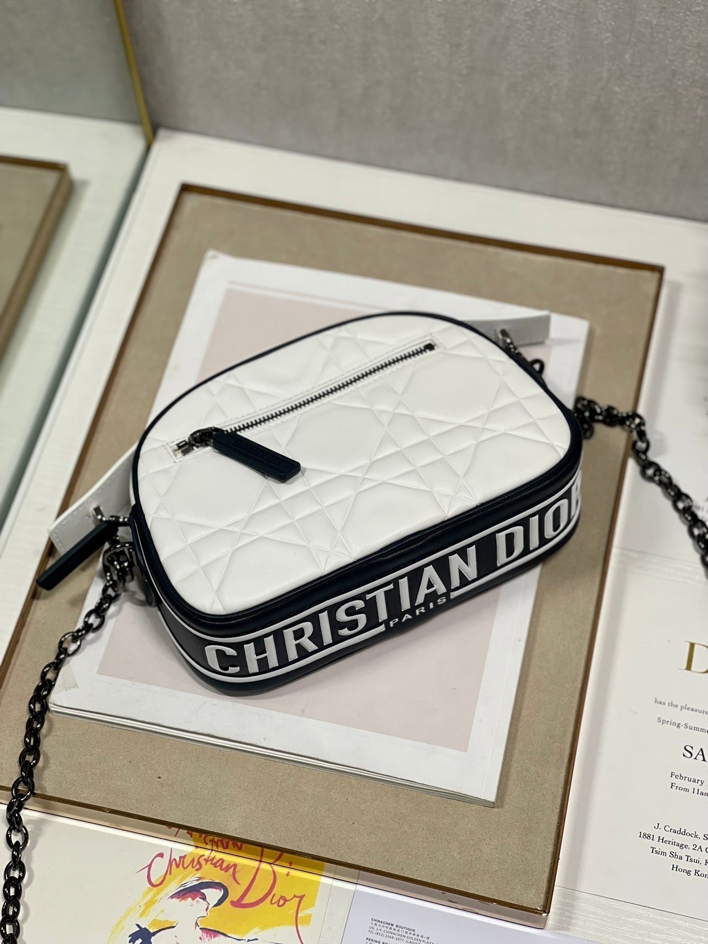 VIBE HOBO 22 BAG IN WHITE CALFSKIN - Image 5