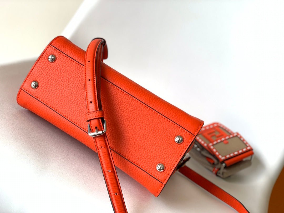 Peekaboo Mini Selleria Bag 23cm red leather shw with 220 hand-sewn stitches - Image 9