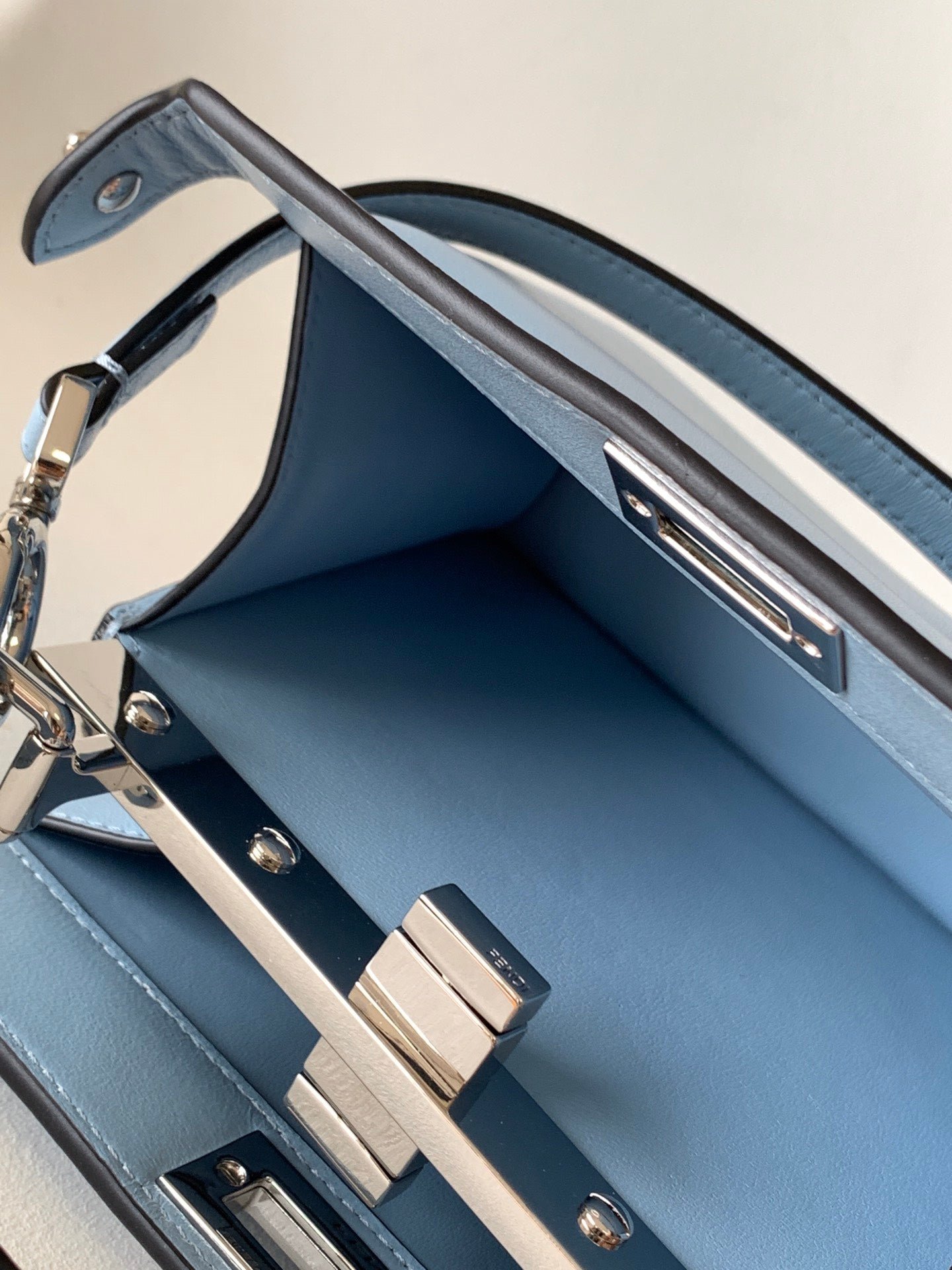 Peekaboo ISeeU Petite 20 Bag Baby Blue Lambskin Shw - Image 7