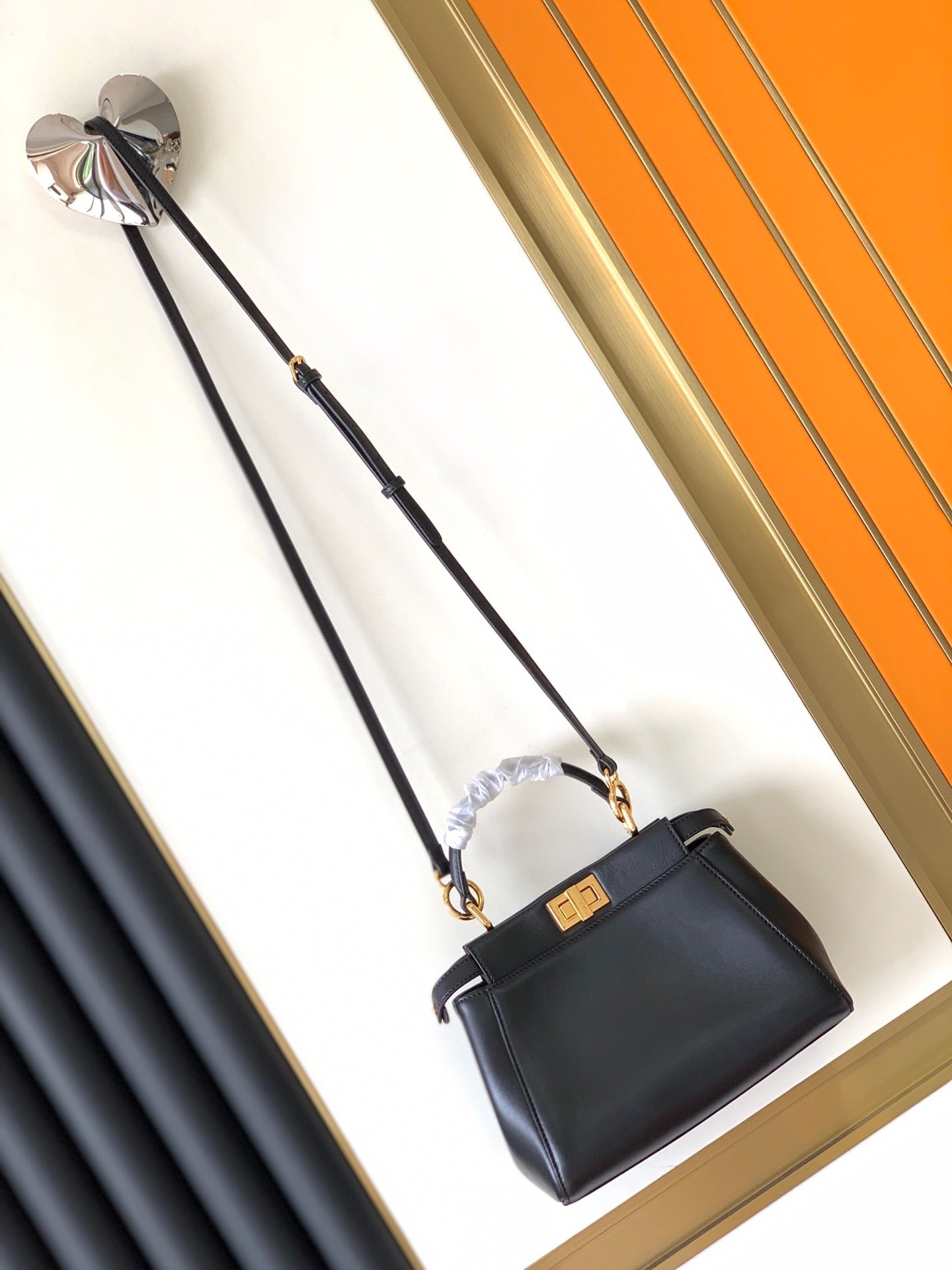Peekaboo Mini 23cm Bag black lambskin gold hardware - Image 2