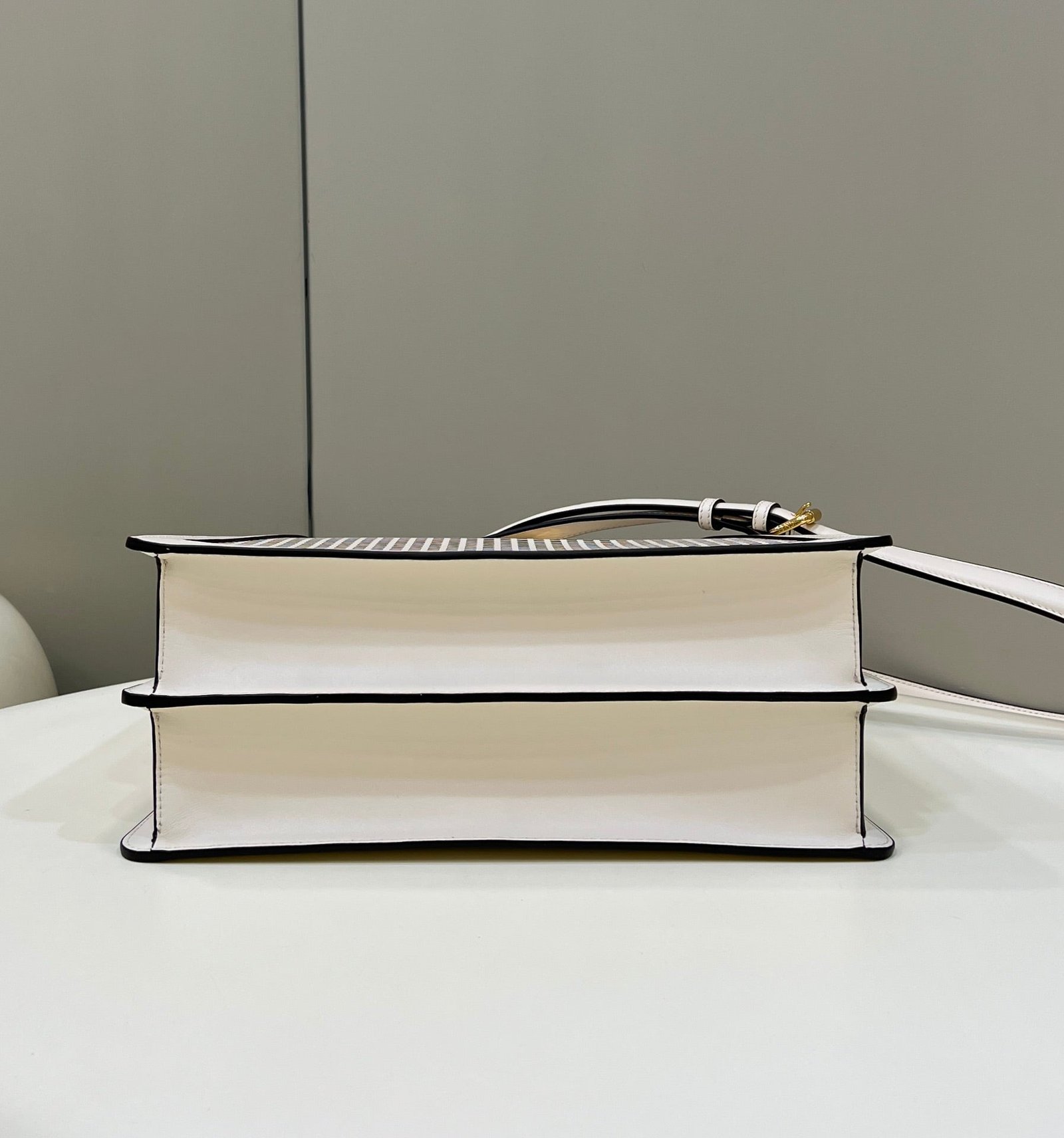 PEEKABOO ISEEU 34 IN WHITE PERFORATED CALFSKIN GOLD HARDWARE - Image 3