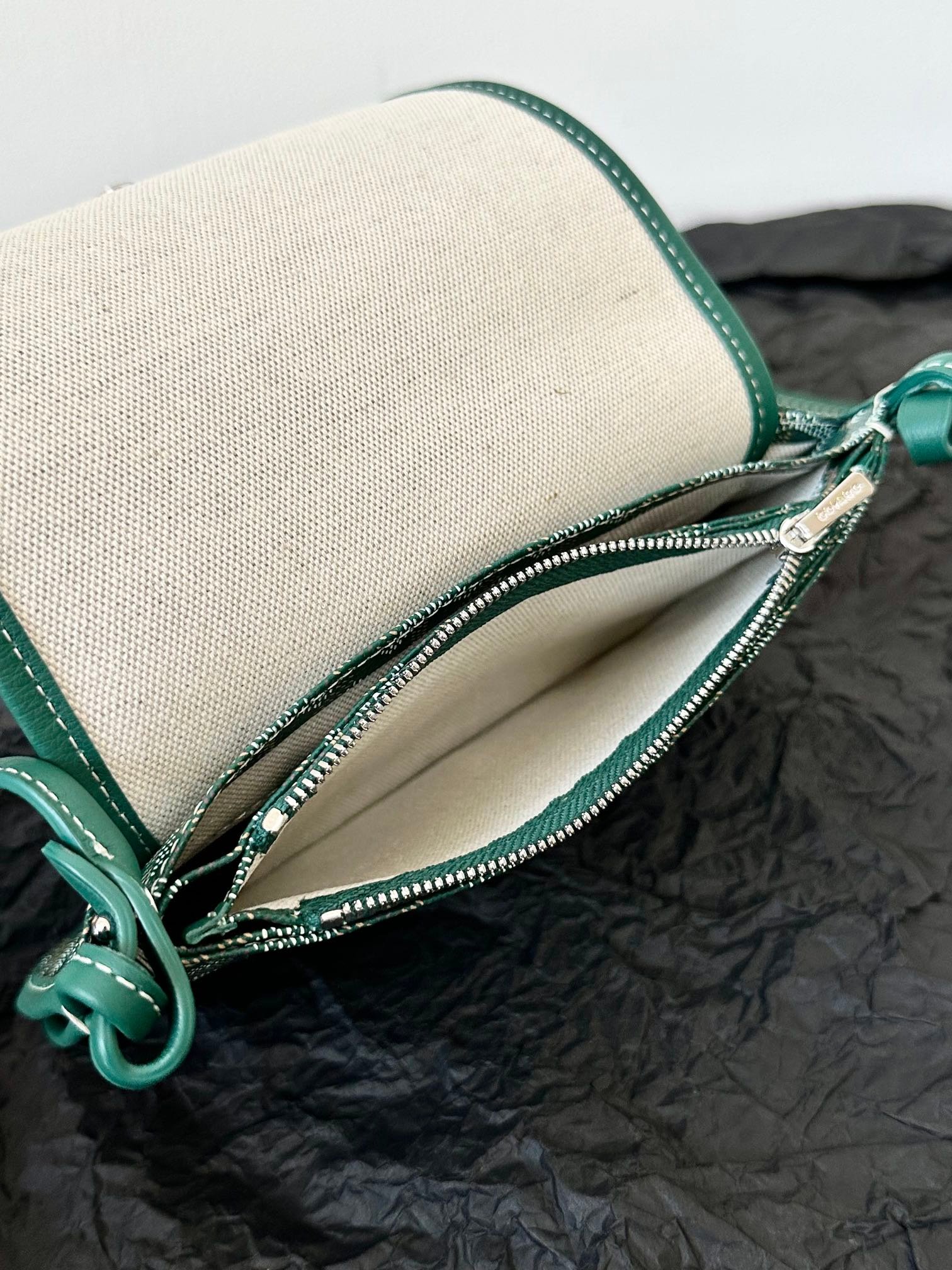 PLUMET POCKET WALLET 20 IN GREEN GOYARDINE CANVAS AND LAMBSKIN TRIM - Image 6