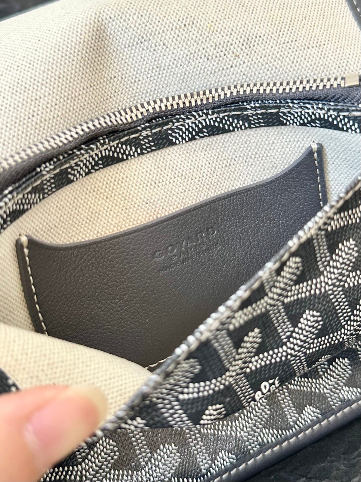 PLUMET POCKET WALLET 20 IN GREY BLACK GOYARDINE CANVAS AND LAMBSKIN TRIM - Image 3