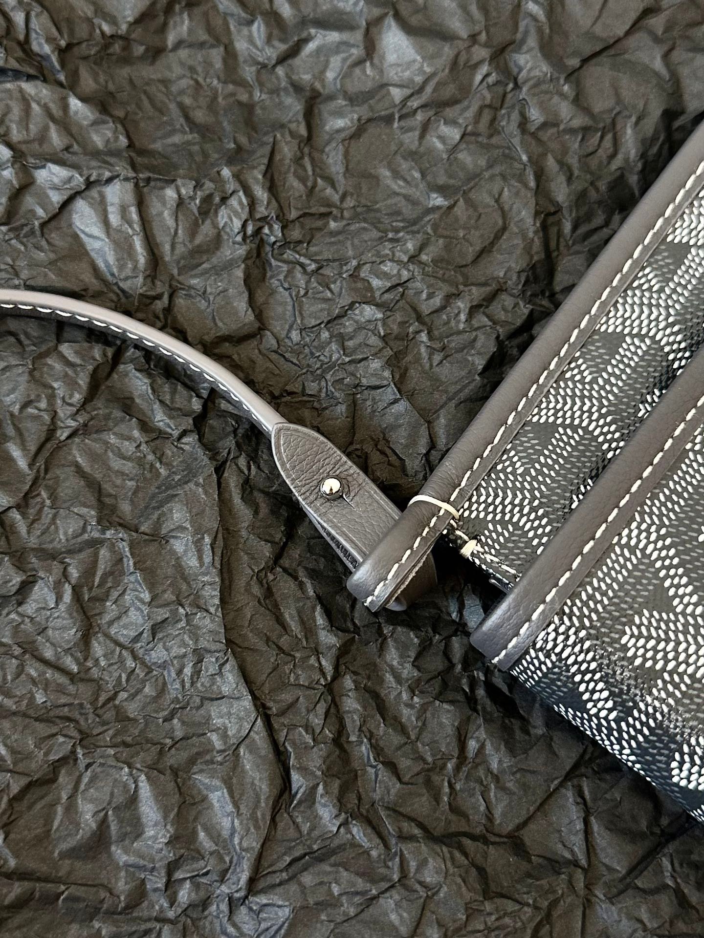 PLUMET POCKET WALLET 20 IN GREY BLACK GOYARDINE CANVAS AND LAMBSKIN TRIM - Image 9