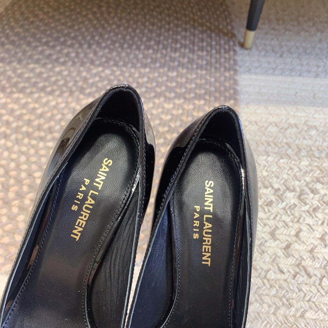 OPYUM BLACK HEEL PUMPS IN BLACK GLOSSY CALFSKIN - Image 6