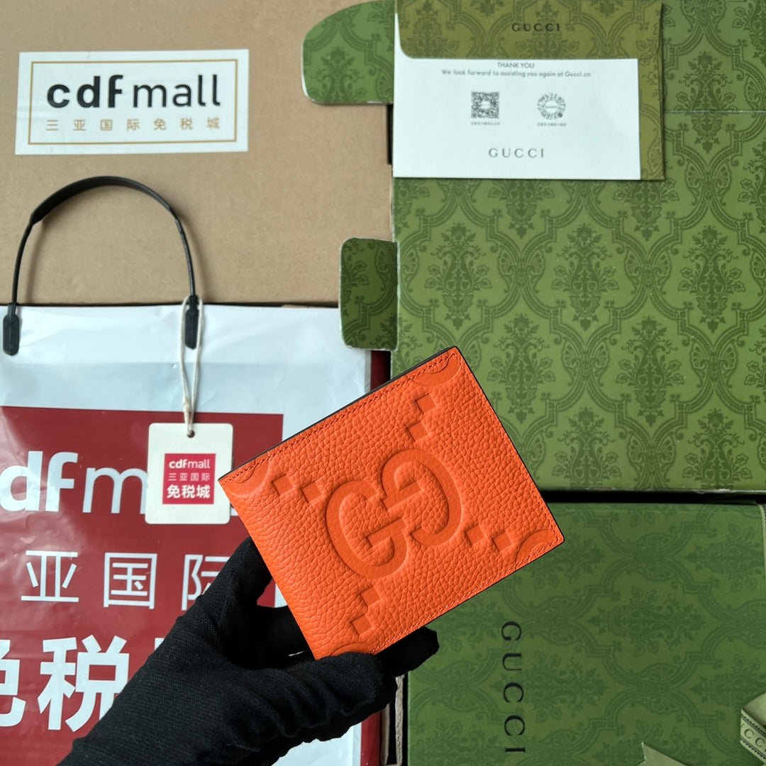 WALLET 11 IN ORANGE EMBOSSED CALFSKIN - Image 8