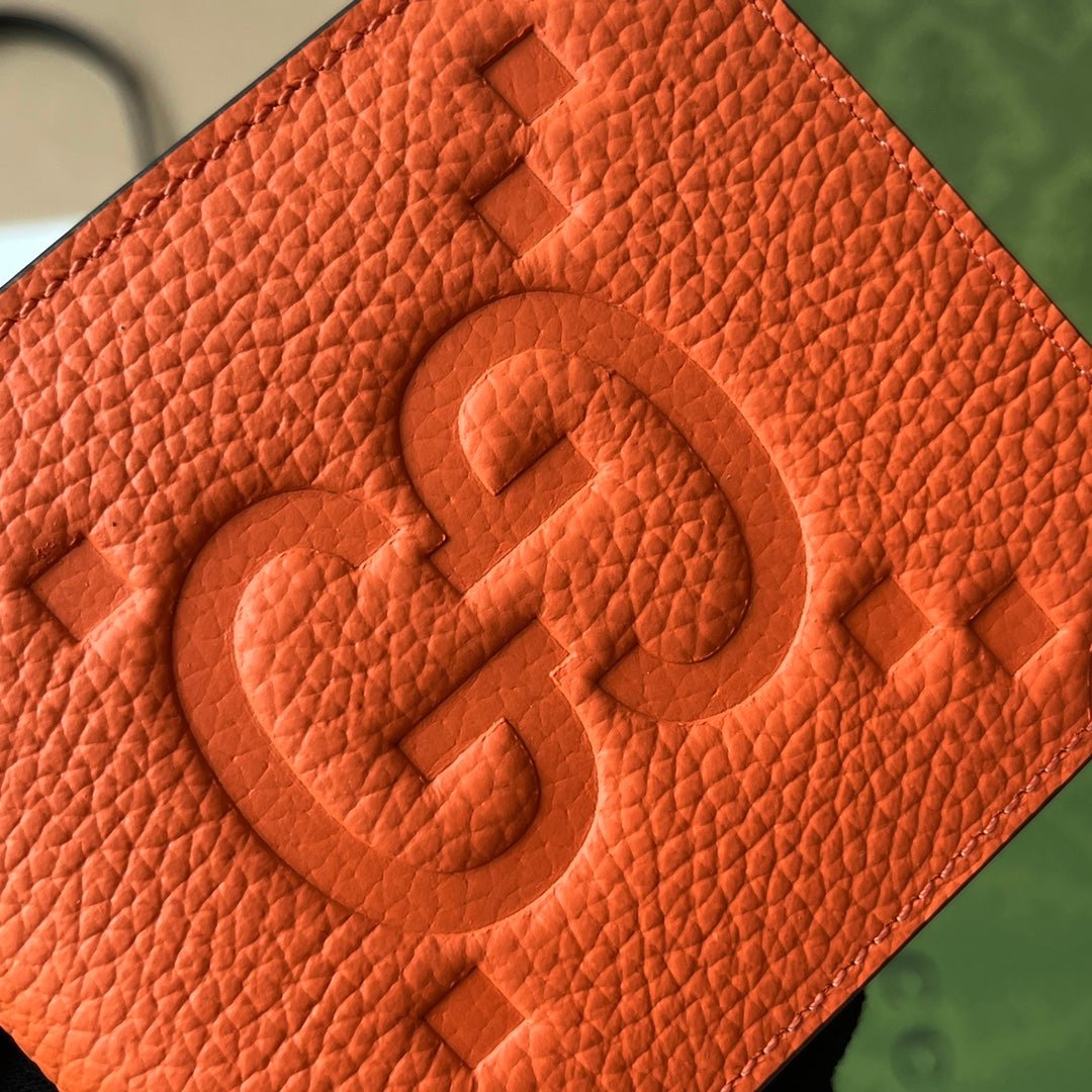 WALLET 11 IN ORANGE EMBOSSED CALFSKIN - Image 2