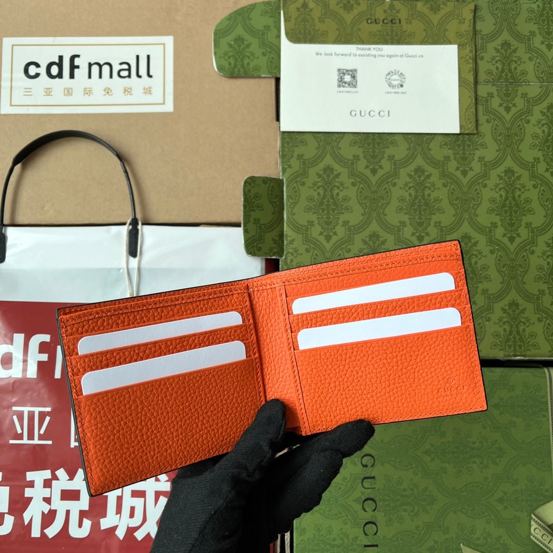 WALLET 11 IN ORANGE EMBOSSED CALFSKIN - Image 5