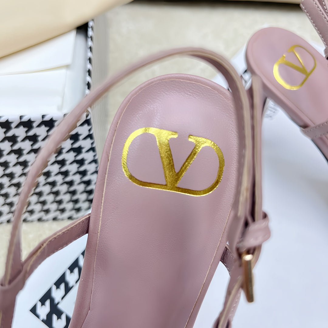 VLOGO SLINGBACK PUMP IN CREPE PINK CALFSKIN LEATHER - Image 8
