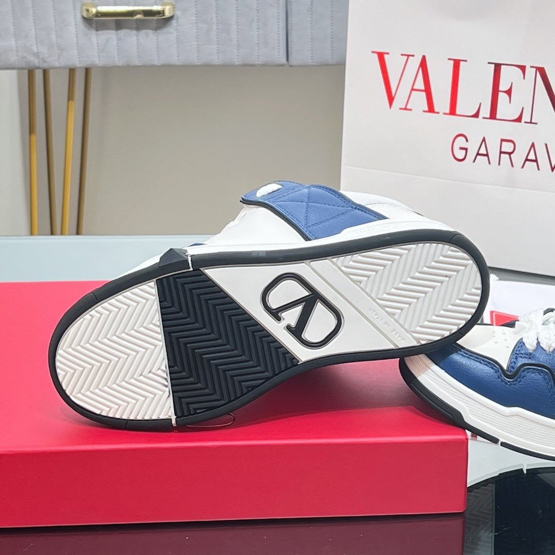 OPEN SKATE SNEAKER IN WHITE MIX NAVY BLUE CALFSKIN - Image 9
