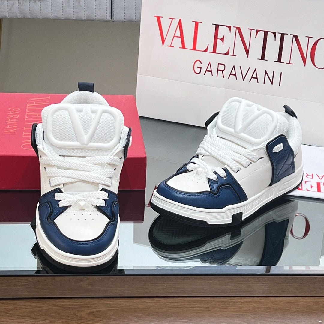 OPEN SKATE SNEAKER IN WHITE MIX NAVY BLUE CALFSKIN - Image 6