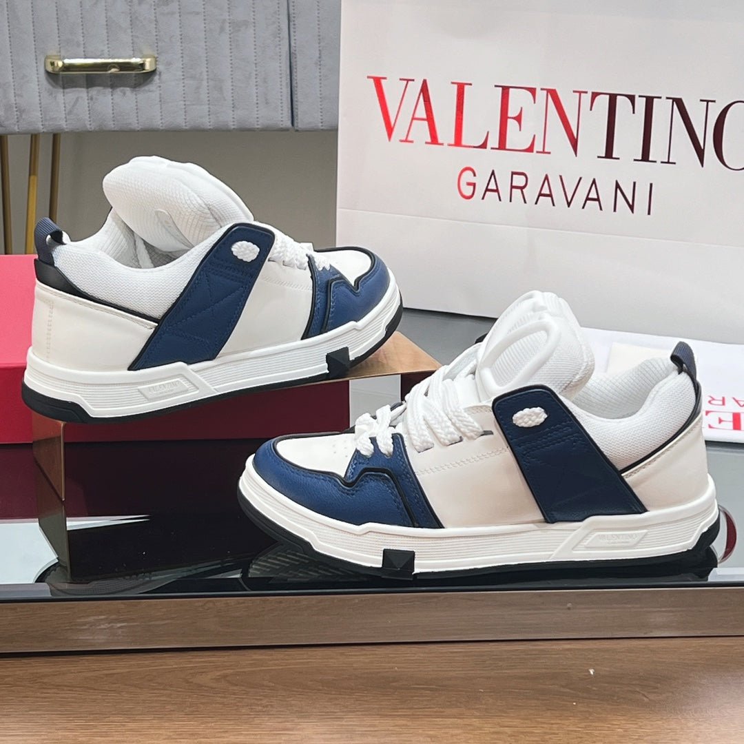 OPEN SKATE SNEAKER IN WHITE MIX NAVY BLUE CALFSKIN - Image 2