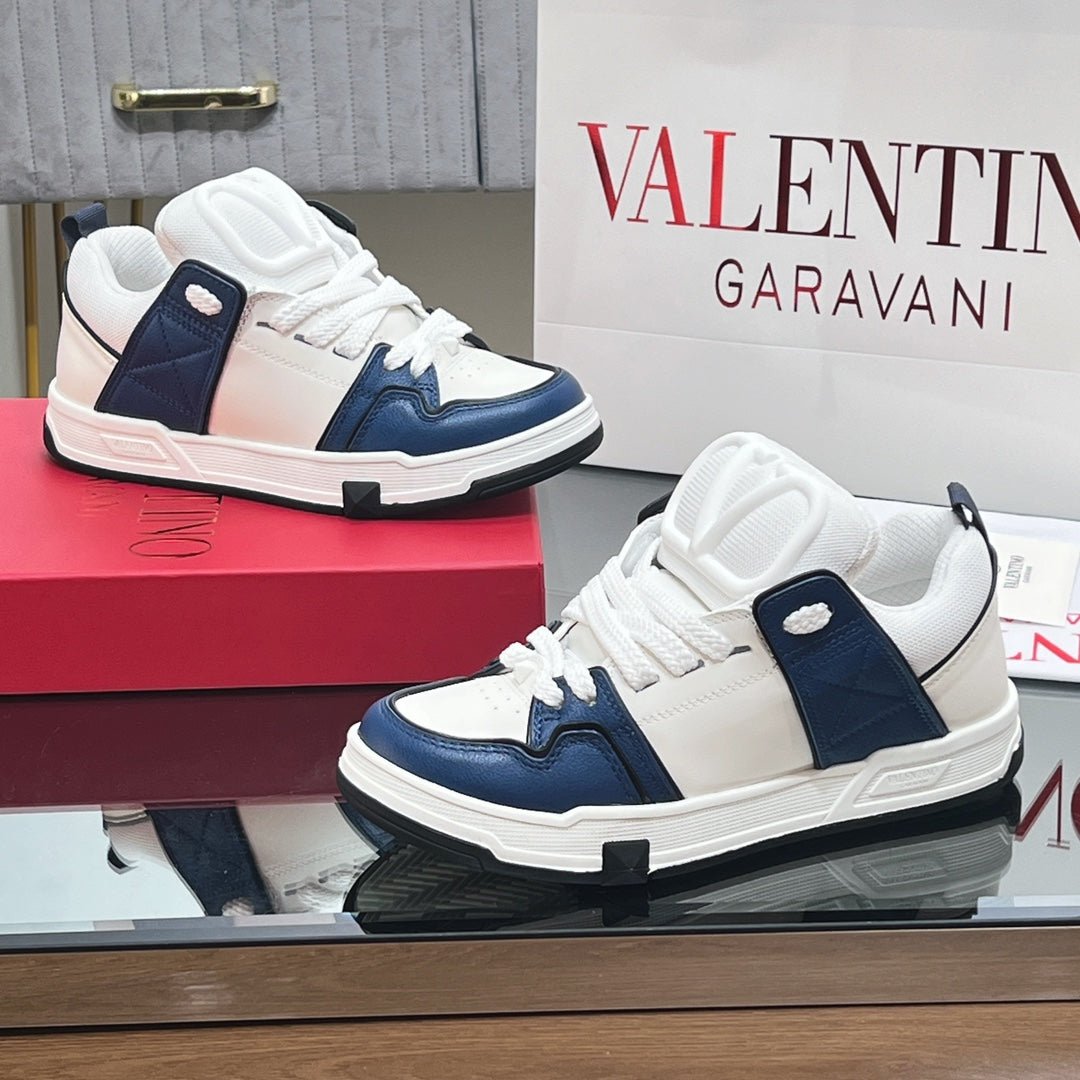 OPEN SKATE SNEAKER IN WHITE MIX NAVY BLUE CALFSKIN - Image 3