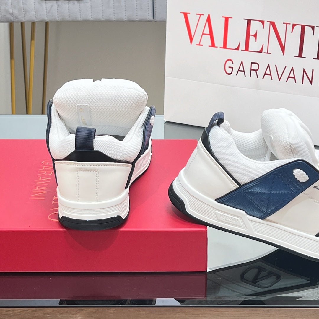 OPEN SKATE SNEAKER IN WHITE MIX NAVY BLUE CALFSKIN - Image 7