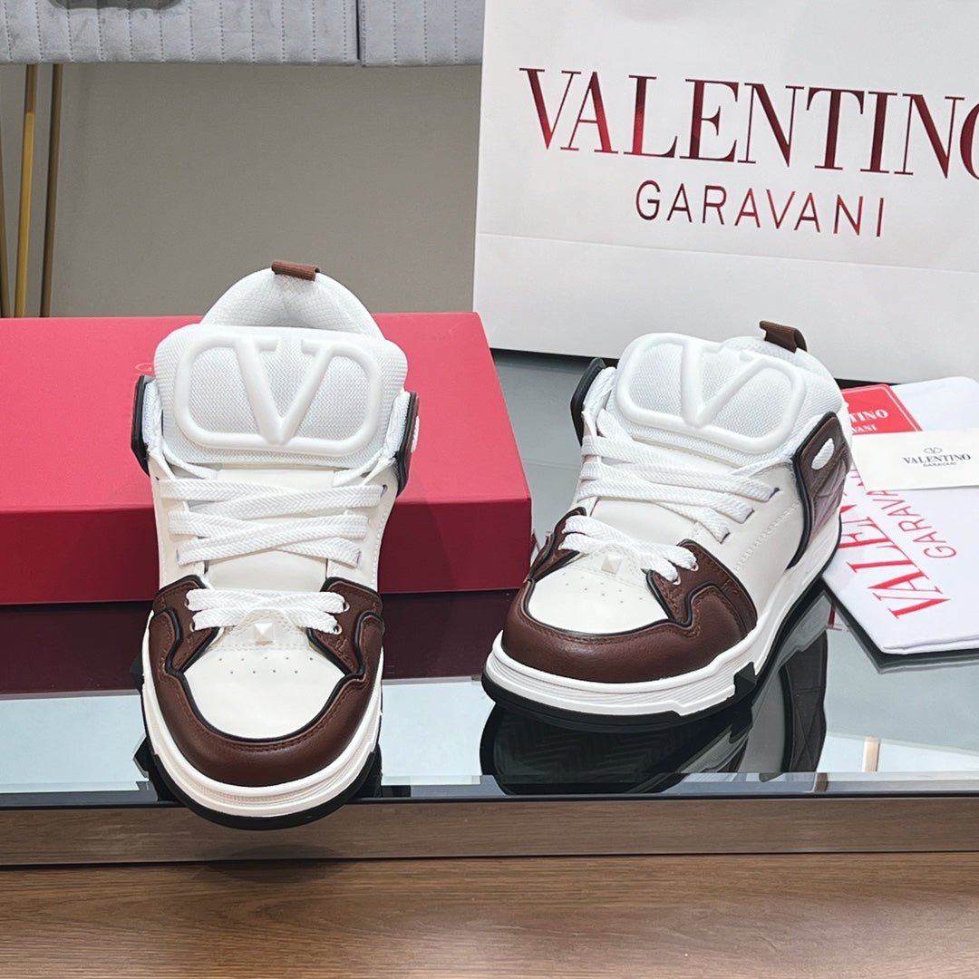 OPEN SKATE SNEAKER IN WHITE MIX PECAN BROWN CALFSKIN - Image 7