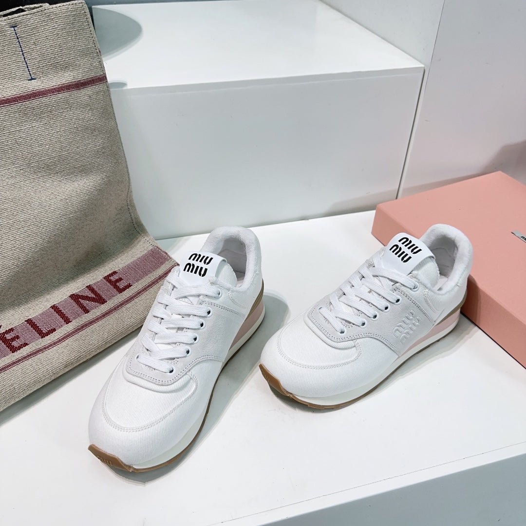 White And Light Gray Sneakers Canvas - Image 6