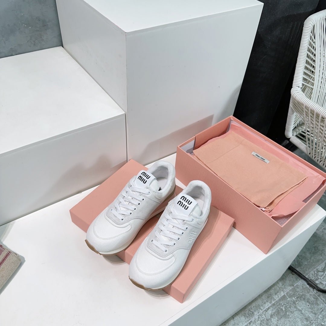 White And Light Gray Sneakers Canvas - Image 5