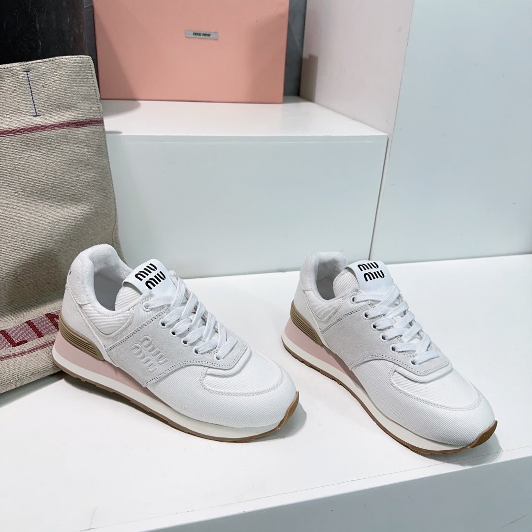 White And Light Gray Sneakers Canvas - Image 2