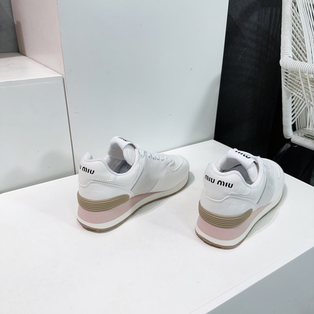 White And Light Gray Sneakers Canvas - Image 8